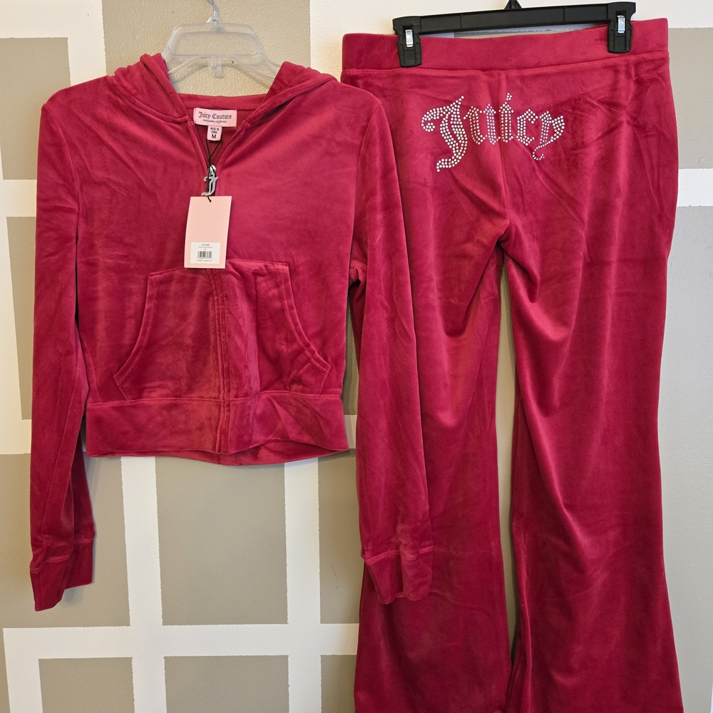 Juicy Couture Velour Tracksuit Set – Coco Red (Medium) - Picture 4 of 7